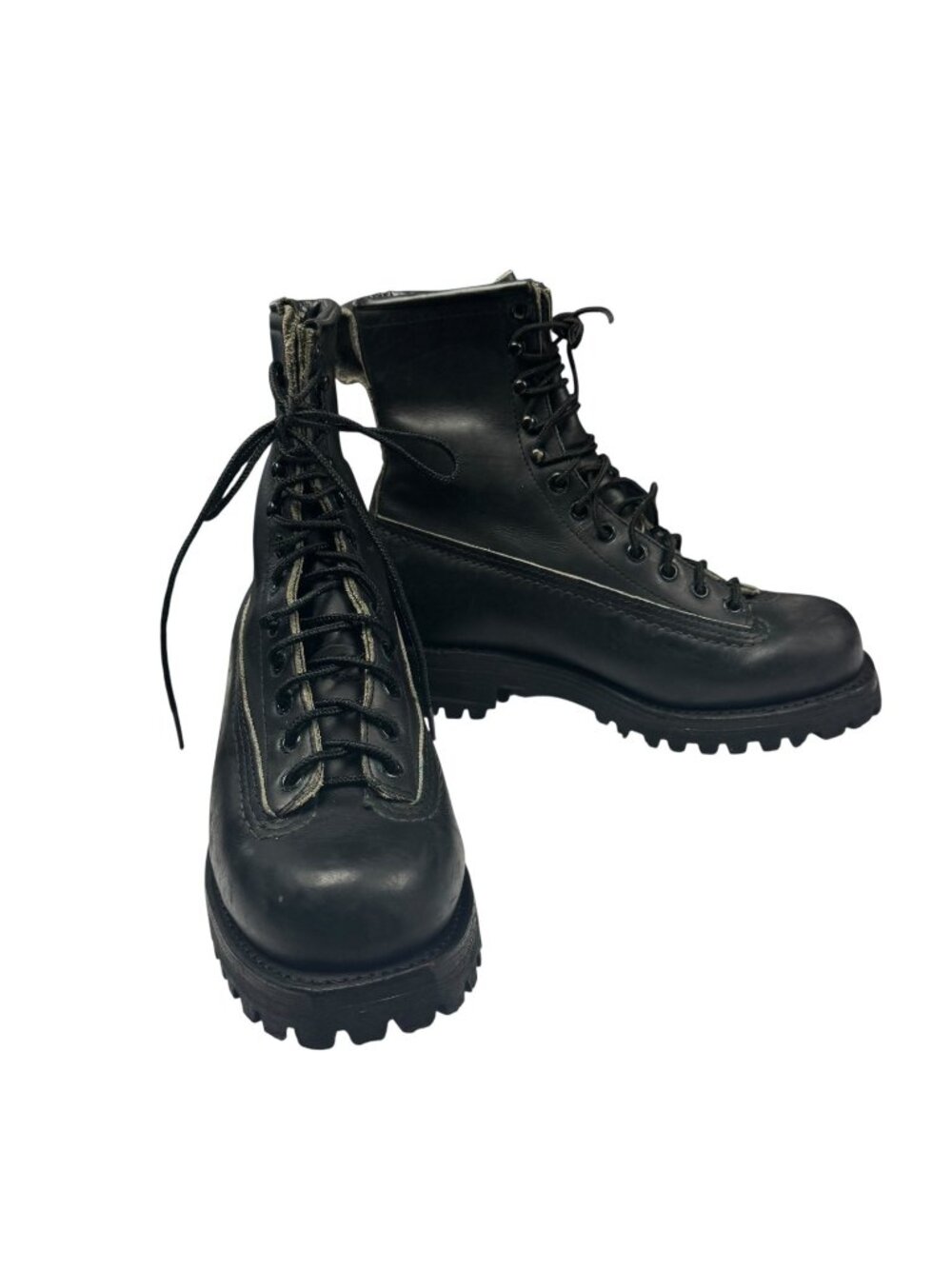 VTG Chippewa  Combat Service Leather Boots 8718 Black Men's Size 6
